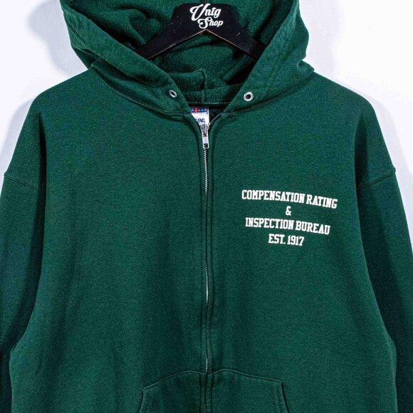 Compensation Rating & Inspection Bureau Zip Hoodie Sweatshirt Large Y2K - Picture 3 of 6